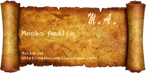Mesko Amália névjegykártya